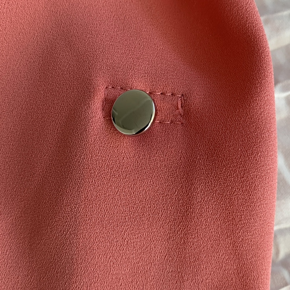 CATO Women’s PLUS Blouse Coral Split Neck‎ Button Sleeve High/Low Hem 18/20W - Picture 7 of 14